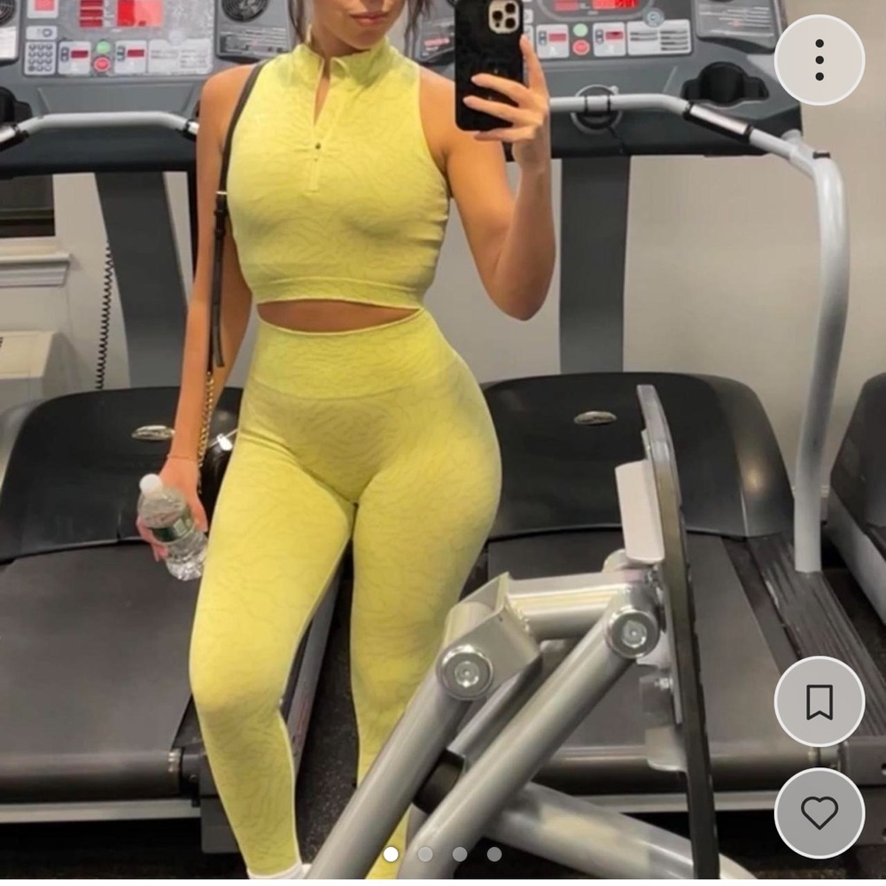 Gymshark SET Adapt Animal Seamless - Firefly Yellow